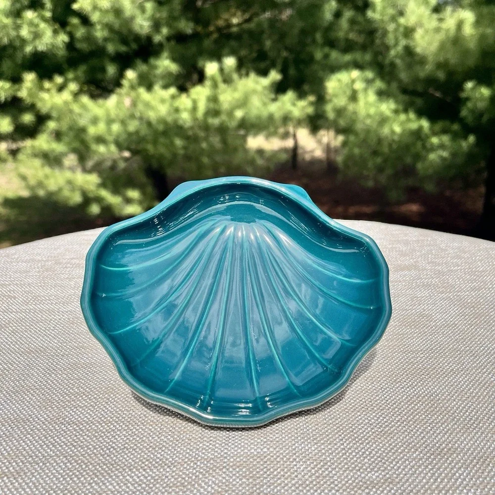 Vtg Pfaltzgraff Bathroom Set Swan Towel Holder Seashell Soap Dish Soap Dispenser